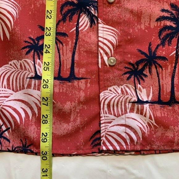 Chaps Button Down Shirt Mens Medium Tropical Short Sleeve Wicking Sun Protection - Picture 11 of 12